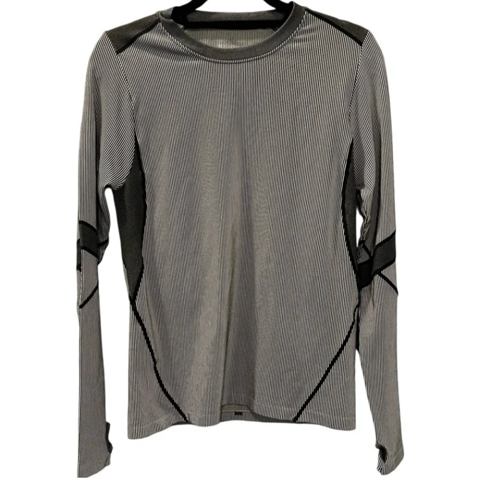 Blanc Noir Set Of 2 Gray Black Long Sleeve Athletic Shirts Size Medium - Picture 2 of 5